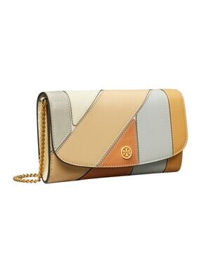 Tory Burch Robinson Patchwork Leather Wallet on a Chain Convertible Crossbody